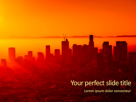 Urban Sunset Skyline Presentation Presentation Template, Master Slide