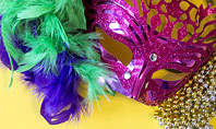 Festive Mask with Decor on Yellow Background Presentation Presentation Template