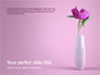 Purple Peony in Vase on Violet Background Presentation slide 1
