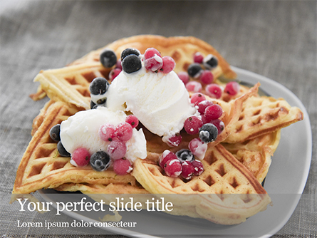 Cooked Waffles and Ice Cream Presentation Presentation Template, Master Slide