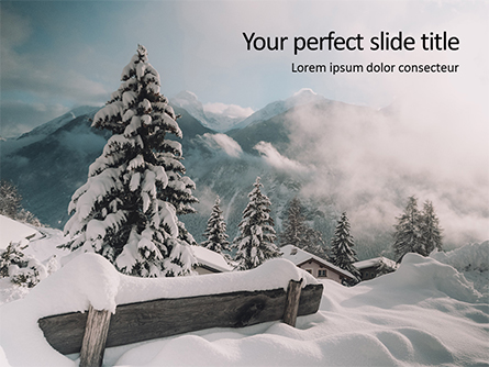 Snow Covered Mountains and Trees Presentation Presentation Template, Master Slide