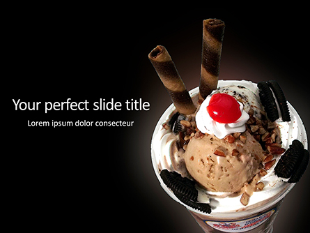 Dessert with ice cream and cookies Presentation Presentation Template, Master Slide