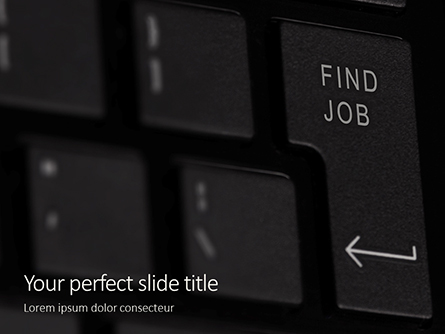 Find Job Button on black Keyboard Presentation Presentation Template, Master Slide