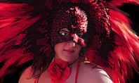 Beautiful Woman in Mardi Gras Mask and Makeup Presentation Presentation Template