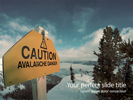 Warning Sign of Avalanche Danger Presentation Presentation Template, Master Slide