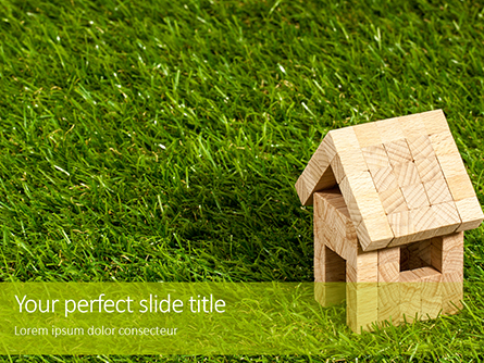 Toy Wooden House in the Grass Presentation Presentation Template, Master Slide