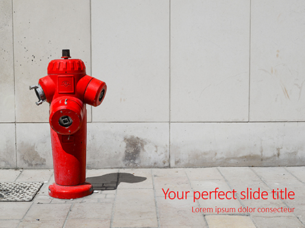 A Deep Red Fire Hydrant in Front of a Wall Presentation Presentation Template, Master Slide
