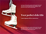 Hanged Pair of White Leather Figure Skates on Red Wall Presentation slide 1