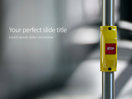 Red Stop Button in Public Transport Presentation Presentation Template, Master Slide