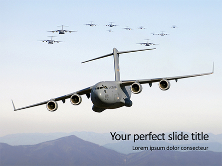 United States Air Force C-17 Globemaster in the Sky Presentation Presentation Template, Master Slide