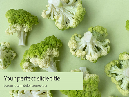 Broccoli on Green Background Presentation Presentation Template, Master Slide