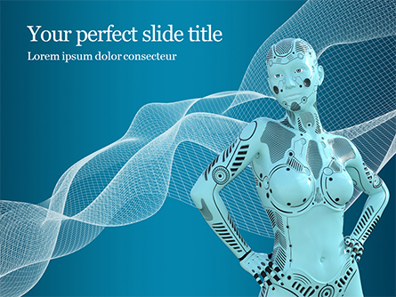 3D Rendering of a Female Robot Presentation Presentation Template, Master Slide