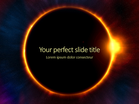 The Moon Covers the Sun in a Beautiful Solar Eclipse Presentation Presentation Template, Master Slide