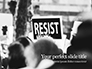 A Protester Raised Banner with Resist Caption Presentation slide 1