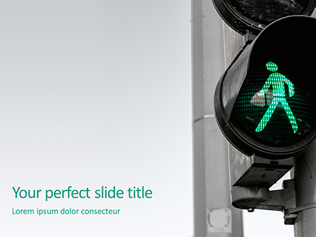 Green Pedestrian Traffic Light Presentation Presentation Template, Master Slide