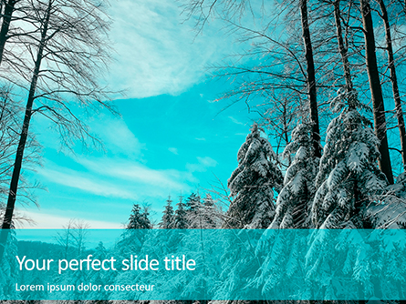Landscape with Snowy Trees Presentation Presentation Template, Master Slide