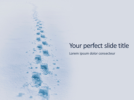 Footsteps in Snow Presentation Presentation Template, Master Slide