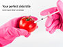 GMO Scientist Injecting Liquid from Syringe into Tomato Presentation slide 1