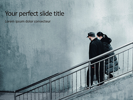 Couple Goes Down the Stairs Presentation Presentation Template, Master Slide