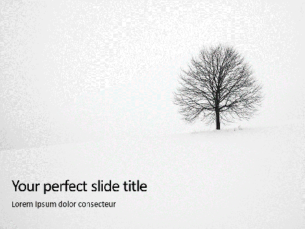 Alone Tree on a Winter Field Presentation Presentation Template, Master Slide