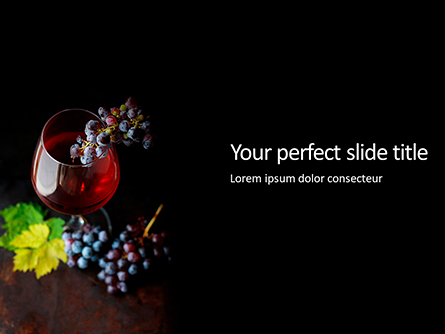 A Glass of Red Wine and Grapes Presentation Presentation Template, Master Slide