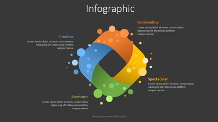 Quadrangle with Colored Blobs Infographic Presentation Template, Master Slide