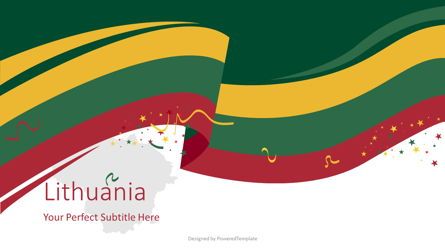 Festive Lithuanian Flag Presentation Template, Master Slide