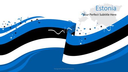 Festive Estonian Flag Presentation Template, Master Slide