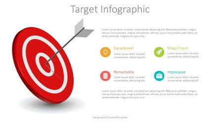 Target Hit Infographics Presentation Template, Master Slide