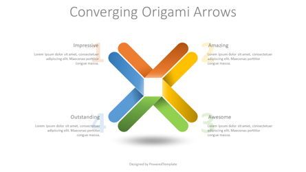 Converging Origami Arrows Infographic Presentation Template, Master Slide