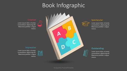 Puzzle Book Cover Infographic Presentation Template, Master Slide