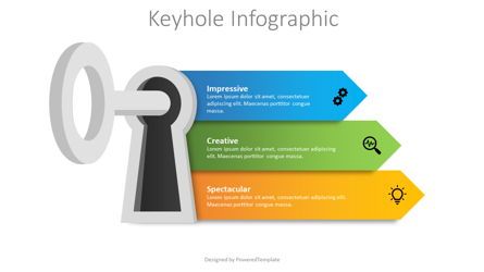 Keyhole with Options Infographic Presentation Template, Master Slide