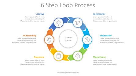 Six Step Loop Process Presentation Template, Master Slide