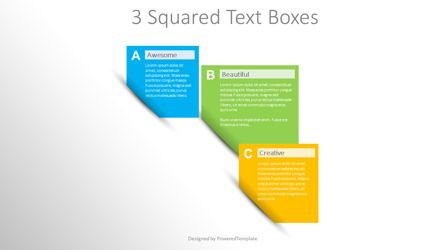 3 Squared Text Boxes Presentation Template, Master Slide