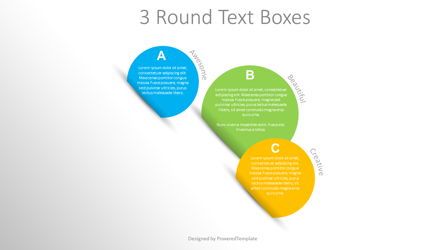 3 Color Round Text Boxes Presentation Template, Master Slide