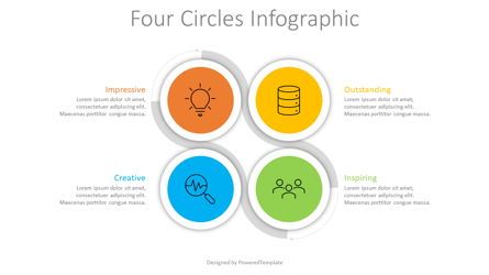 Four Circles Process Chart Presentation Template, Master Slide