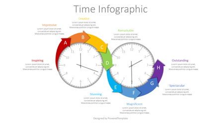 2 Clock Faces Infographic Presentation Template, Master Slide