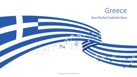 Greece Festive State Flag Presentation Template, Master Slide