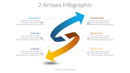 2 Wriggling Arrows Infographic Presentation Template, Master Slide