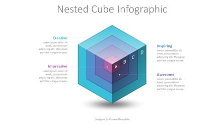 Nested Cube Free Infographic Template Presentation Template, Master Slide