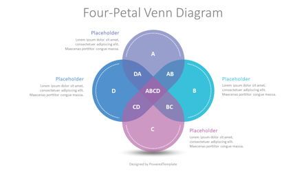 Four-Petal Venn Diagram Presentation Template, Master Slide