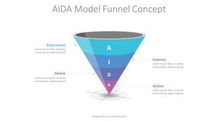AIDA Model Funnel Concept Presentation Template, Master Slide