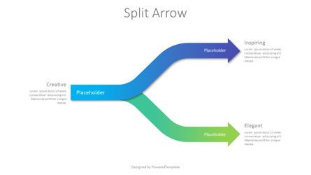 Split Process Arrow Diagram Presentation Template, Master Slide