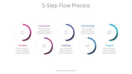 5-Step Flow Process Diagram Presentation Template, Master Slide