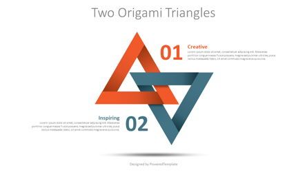 Two Origami Triangles Presentation Template, Master Slide