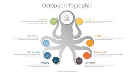 Octopus Infographic Concept Presentation Template, Master Slide