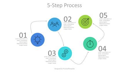 5-Step Flow Process Chart Presentation Template, Master Slide