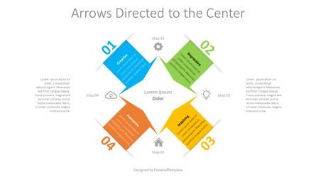 4 Arrows Directed to the Center Presentation Template, Master Slide