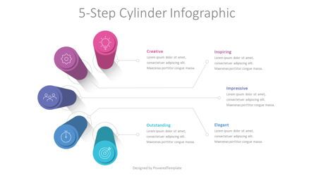 5-Step Process Infographic Presentation Template, Master Slide