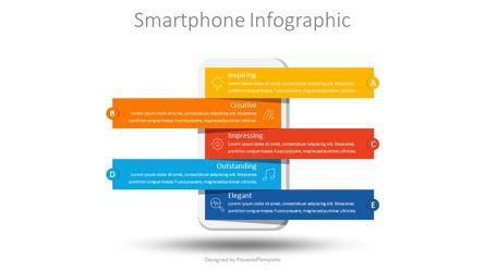 Smartphone with 5 Options Infographic Presentation Template, Master Slide